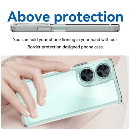 For Huawei nova 11i Case Electroplating Buttons Clear Phone Cover (Big Rear Lens Hole)