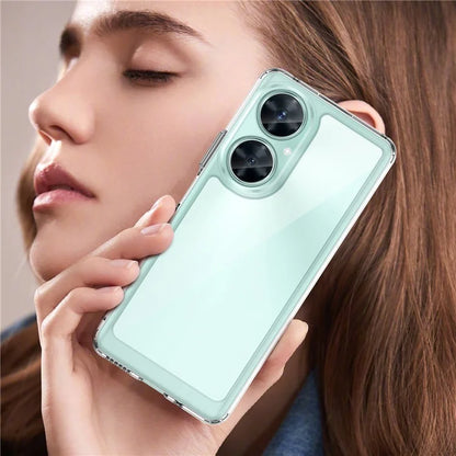 For Huawei nova 11i Case Electroplating Buttons Clear Phone Cover (Big Rear Lens Hole)