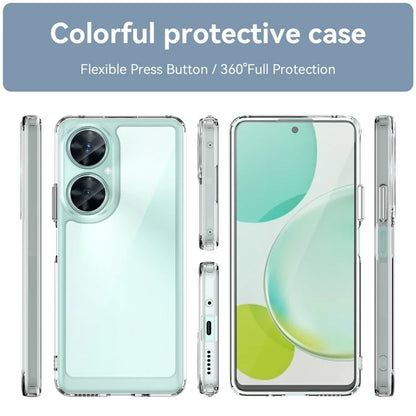 For Huawei nova 11i Case Electroplating Buttons Clear Phone Cover (Big Rear Lens Hole)