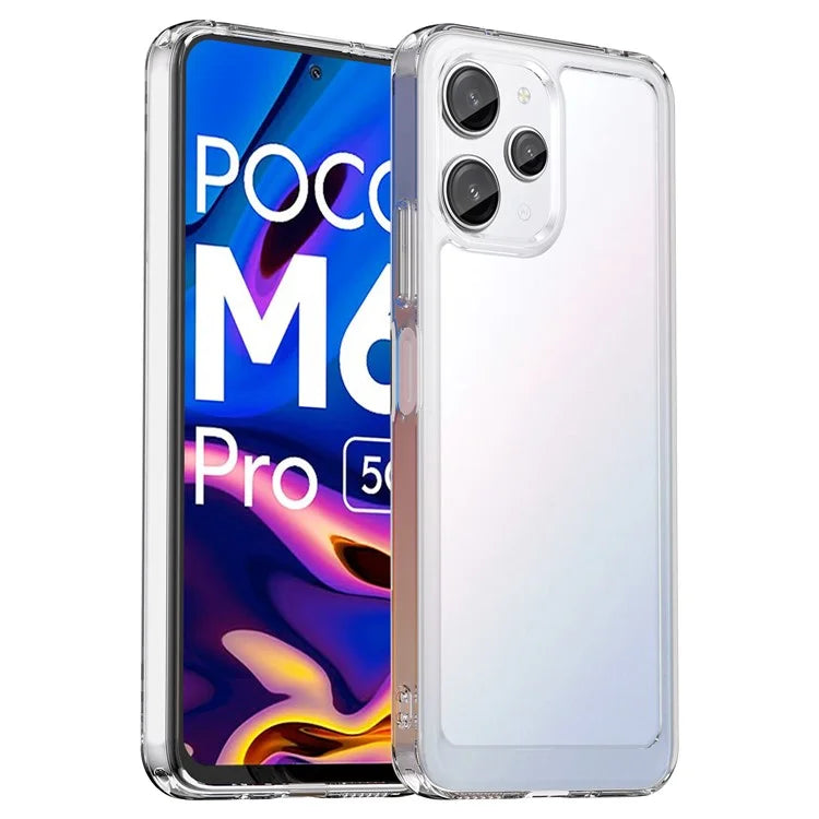 For Xiaomi Poco M6 Pro 5G Clear Case TPU+Acrylic Phone Cover (Big Rear Lens Hole)