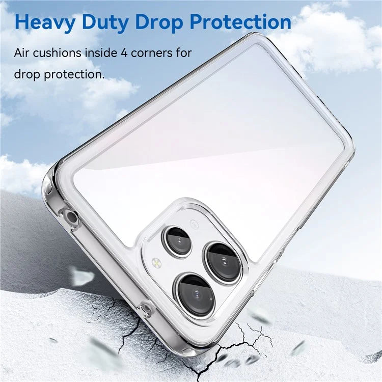 For Xiaomi Poco M6 Pro 5G Clear Case TPU+Acrylic Phone Cover (Big Rear Lens Hole)