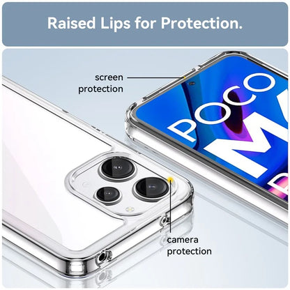 For Xiaomi Poco M6 Pro 5G Clear Case TPU+Acrylic Phone Cover (Big Rear Lens Hole)