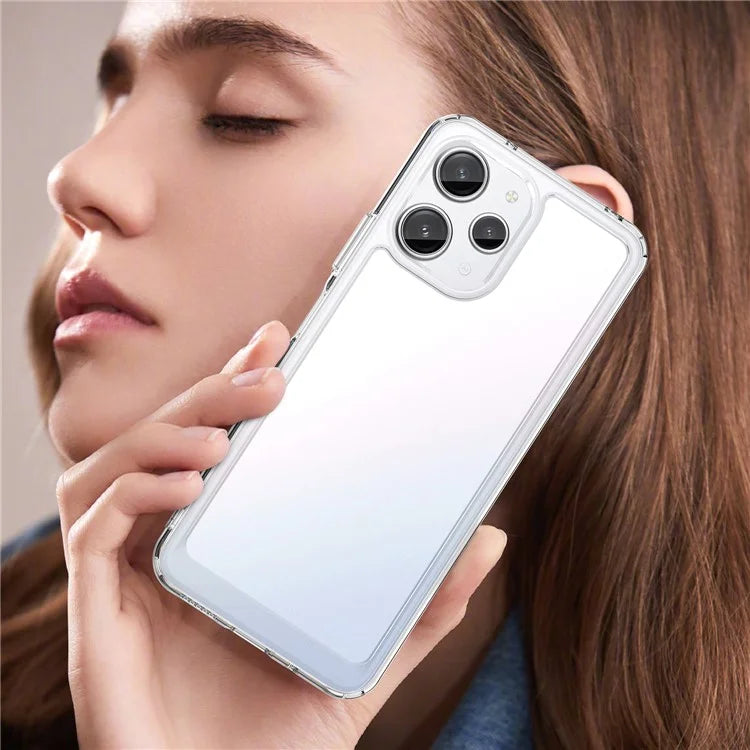 For Xiaomi Poco M6 Pro 5G Clear Case TPU+Acrylic Phone Cover (Big Rear Lens Hole)