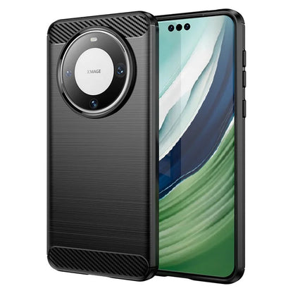 For Huawei Mate 60 Pro+ Case Flexible TPU Shell Carbon Fiber Texture Phone Cover
