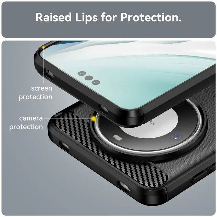 For Huawei Mate 60 Pro+ Case Flexible TPU Shell Carbon Fiber Texture Phone Cover
