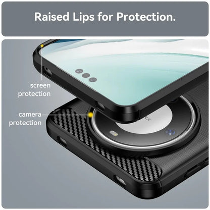 For Huawei Mate 60 Pro+ Case Flexible TPU Shell Carbon Fiber Texture Phone Cover