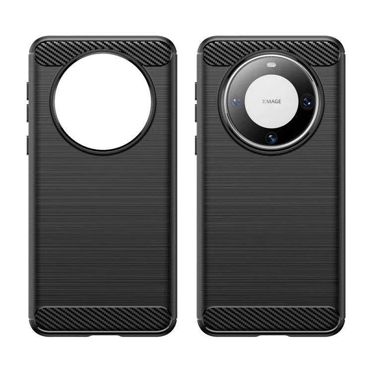 For Huawei Mate 60 Pro+ Case Flexible TPU Shell Carbon Fiber Texture Phone Cover
