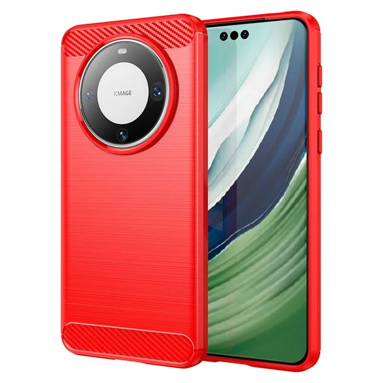 For Huawei Mate 60 Pro+ Case Flexible TPU Shell Carbon Fiber Texture Phone Cover