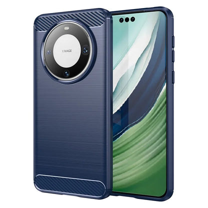 For Huawei Mate 60 Pro+ Case Flexible TPU Shell Carbon Fiber Texture Phone Cover