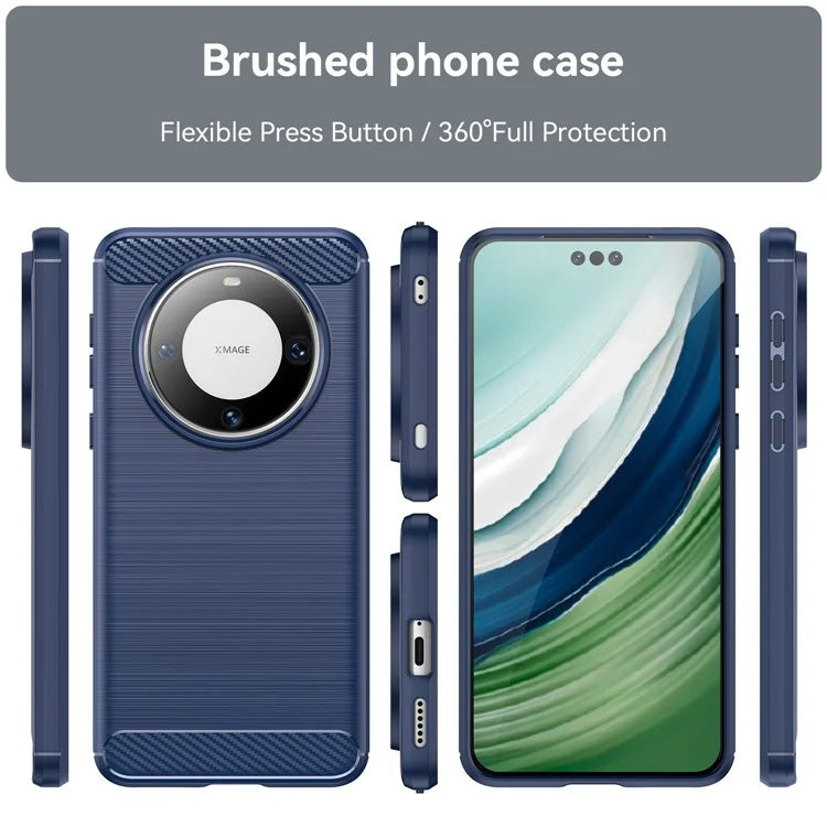 For Huawei Mate 60 Pro+ Case Flexible TPU Shell Carbon Fiber Texture Phone Cover