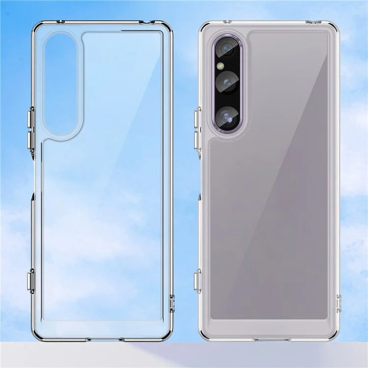 For Sony Xperia 1 V Case TPU+Acrylic Clear Cell Phone Cover (Big Rear Lens Hole)