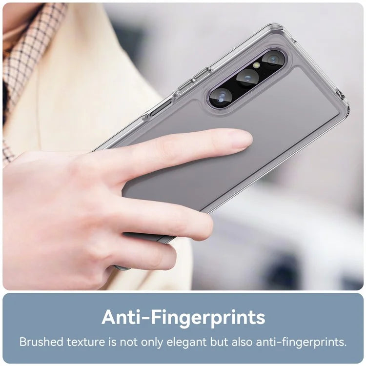 For Sony Xperia 1 V Case TPU+Acrylic Clear Cell Phone Cover (Big Rear Lens Hole)