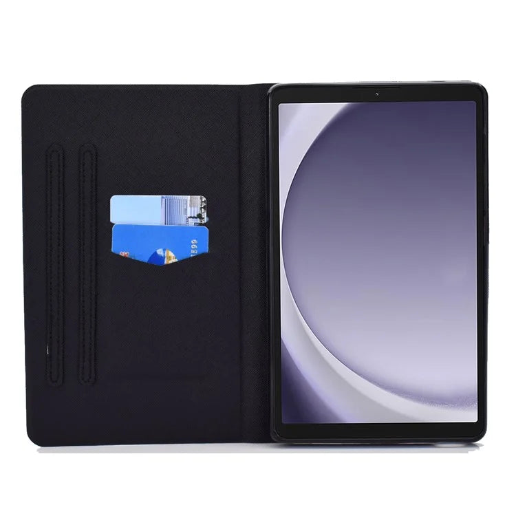 For Samsung Galaxy Tab A9+ Case PU Leather+TPU Tablet Cover with Card Slot and Leopard