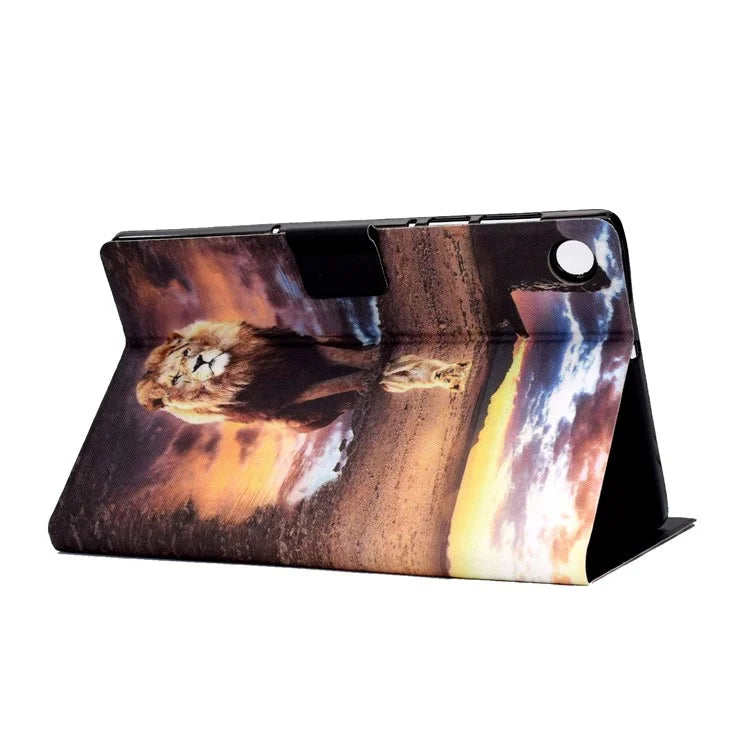 For Samsung Galaxy Tab A9+ Case PU Leather+TPU Tablet Cover with Card Slot and Leopard