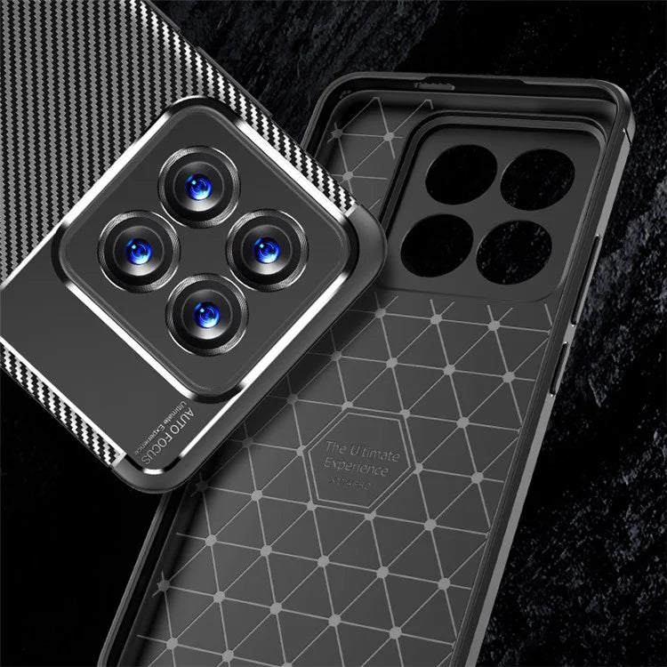 For Xiaomi 14 Pro Case Flexible TPU Fiber Texture Shockproof Phone Cover