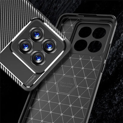 For Xiaomi 14 Pro Case Flexible TPU Fiber Texture Shockproof Phone Cover