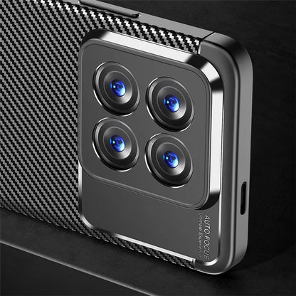 For Xiaomi 14 Pro Case Flexible TPU Fiber Texture Shockproof Phone Cover