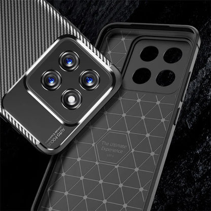 For Xiaomi 14 Case Carbon Fiber Texture TPU Phone Protective Cover