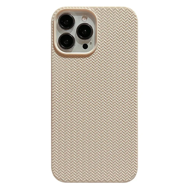 For iPhone 15 Pro Case Woven Texture Soft TPU Anti-scratch Phone Cover