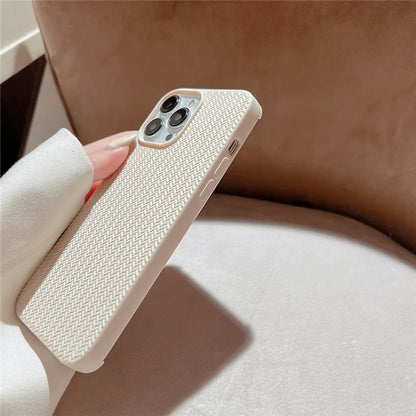 For iPhone 15 Pro Case Woven Texture Soft TPU Anti-scratch Phone Cover