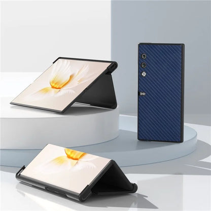 For Honor V Purse Case PU Leather + PC Carbon Fiber Texture Phone Cover