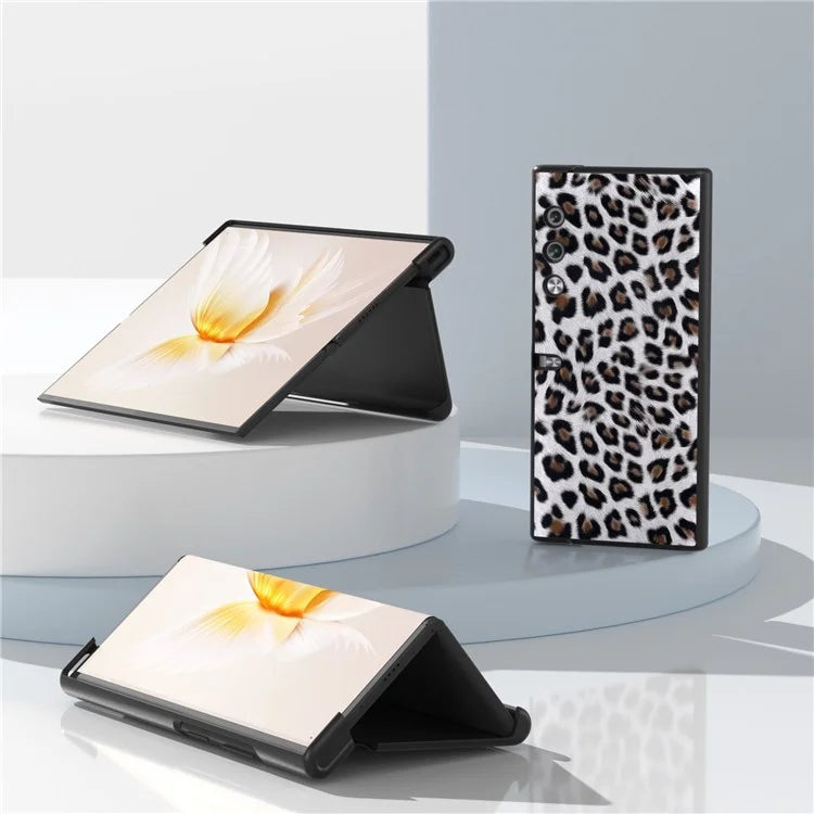 For Honor V Purse Case PU Leather+PC Leopard Pattern Phone Cover