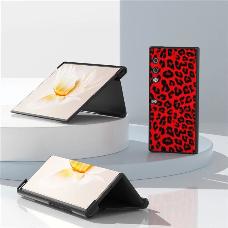 For Honor V Purse Case PU Leather+PC Leopard Pattern Phone Cover