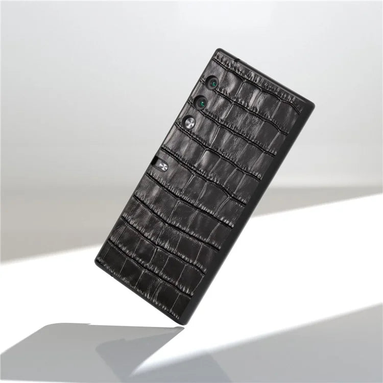 For Honor V Purse Case Genuine Cow Leather Coated PC Crocodile Texture Back Cover
