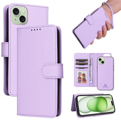 BETOPNICE 005 For iPhone 15 Plus Case RFID Blocking Detachable Leather Wallet Phone Cover