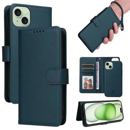 BETOPNICE 005 For iPhone 15 Plus Case RFID Blocking Detachable Leather Wallet Phone Cover