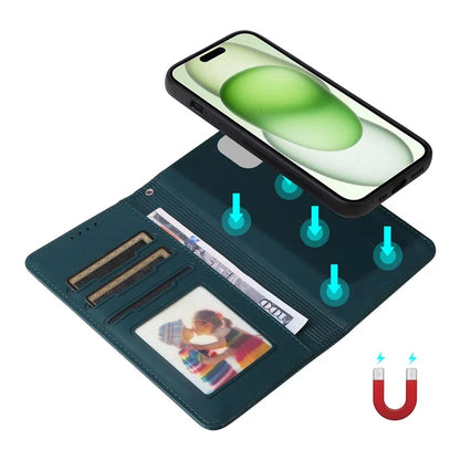 BETOPNICE 005 For iPhone 15 Plus Case RFID Blocking Detachable Leather Wallet Phone Cover