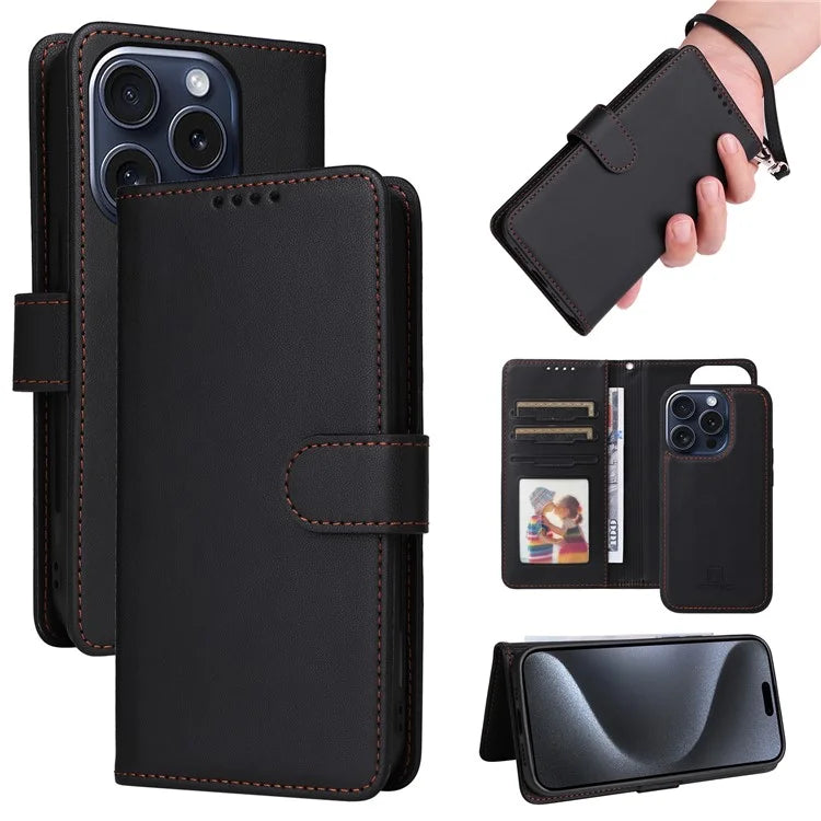 BETOPNICE 005 For iPhone 15 Pro Case Detachable 2-in-1 Leather Wallet Phone Cover
