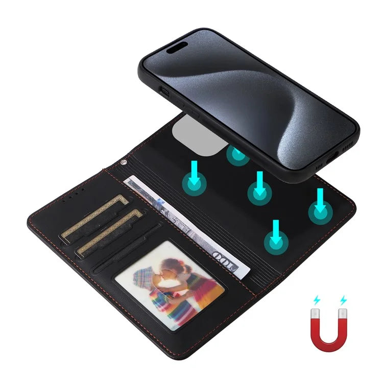 BETOPNICE 005 For iPhone 15 Pro Case Detachable 2-in-1 Leather Wallet Phone Cover
