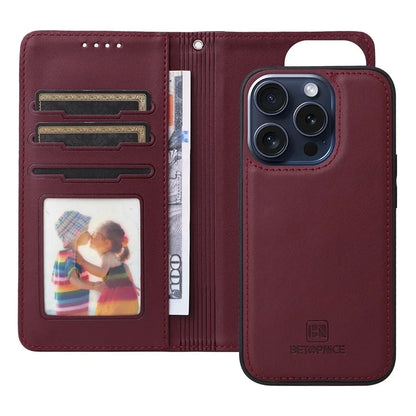 BETOPNICE 005 For iPhone 15 Pro Case Detachable 2-in-1 Leather Wallet Phone Cover