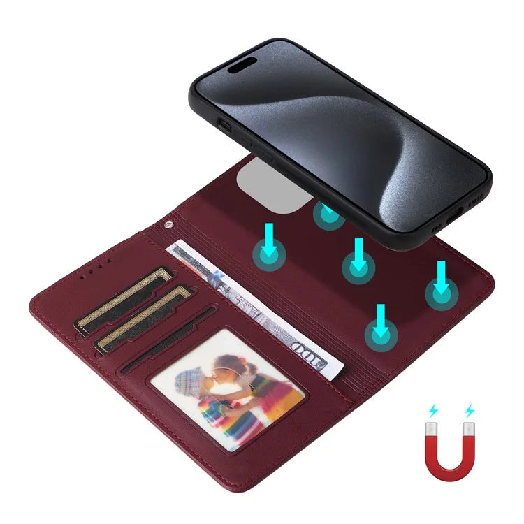 BETOPNICE 005 For iPhone 15 Pro Case Detachable 2-in-1 Leather Wallet Phone Cover