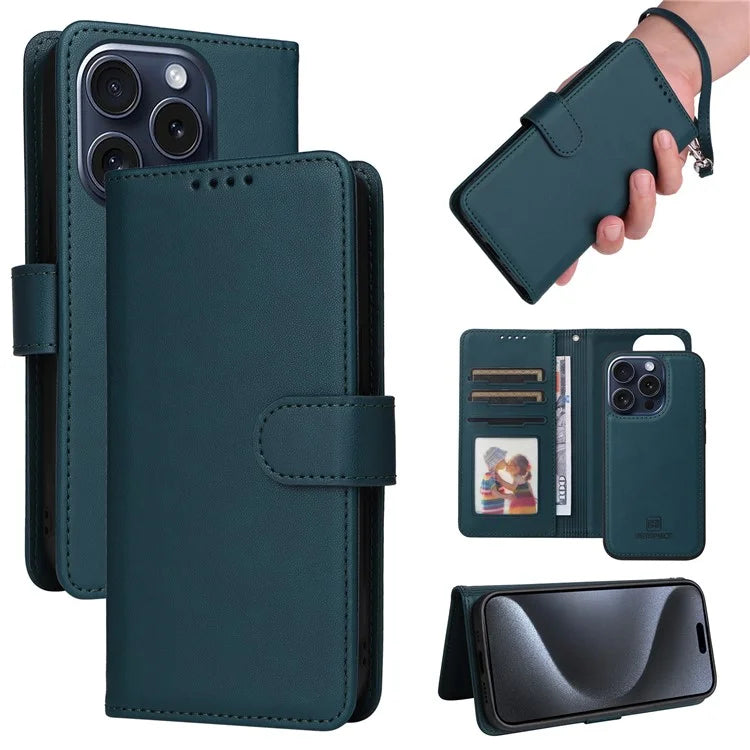 BETOPNICE 005 For iPhone 15 Pro Case Detachable 2-in-1 Leather Wallet Phone Cover
