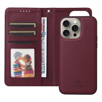 BETOPNICE 005 For iPhone 15 Pro Max Case Detachable Cell Phone Stand Leather Cover