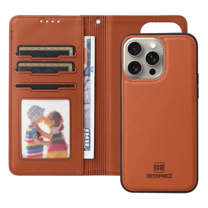BETOPNICE 005 For iPhone 15 Pro Max Case Detachable Cell Phone Stand Leather Cover