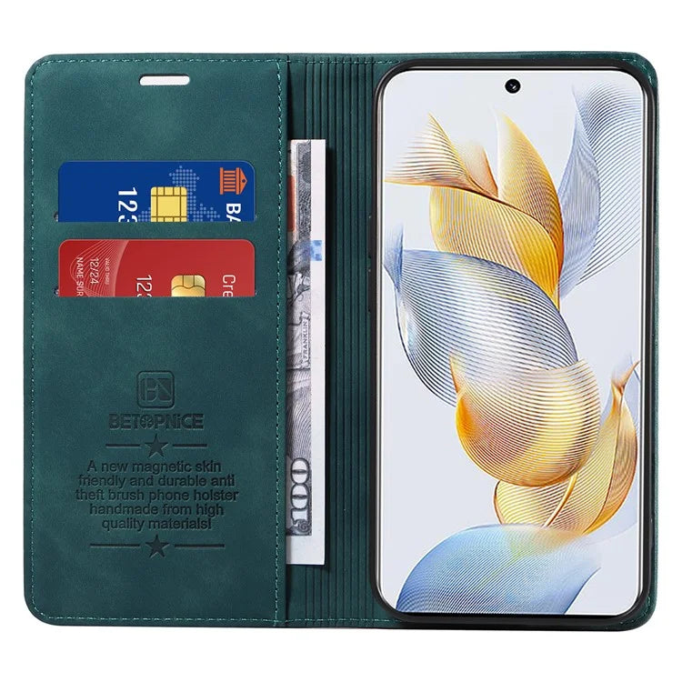 BETOPNICE 003 For Honor 90 Leather Case RFID Blocking Wallet Stand Phone Case