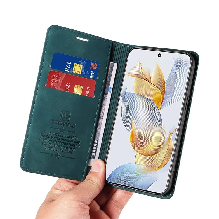 BETOPNICE 003 For Honor 90 Leather Case RFID Blocking Wallet Stand Phone Case