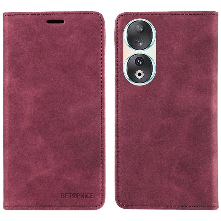 BETOPNICE 003 For Honor 90 Leather Case RFID Blocking Wallet Stand Phone Case