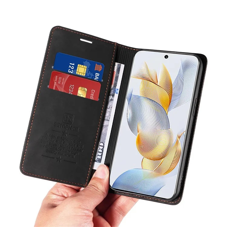 BETOPNICE 003 For Honor 90 Leather Case RFID Blocking Wallet Stand Phone Case