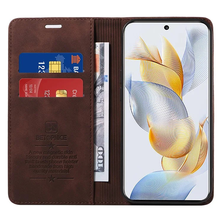 BETOPNICE 003 For Honor 90 Leather Case RFID Blocking Wallet Stand Phone Case