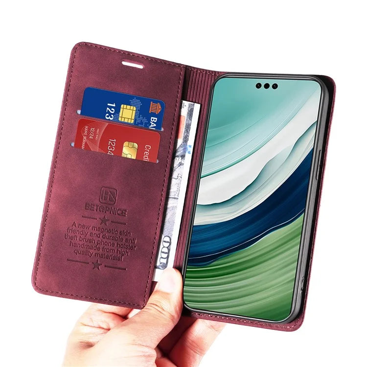BETOPNICE 003 For Huawei Mate 60 Cover Leather Stand RFID Blocking Wallet Phone Case