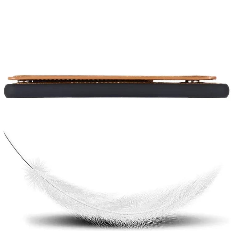 For iPhone 15 Pro Max Case Card Slots Kickstand Leather Coated TPU Cellphone Cover