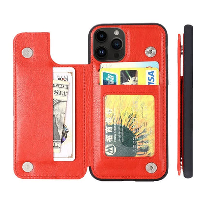 For iPhone 15 Pro Max Case Card Slots Kickstand Leather Coated TPU Cellphone Cover