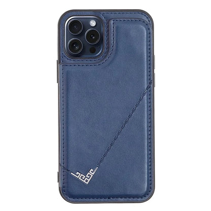 For iPhone 15 Pro Max Case V-Shape Design PU Leather+TPU Phone Cover with Card Holder