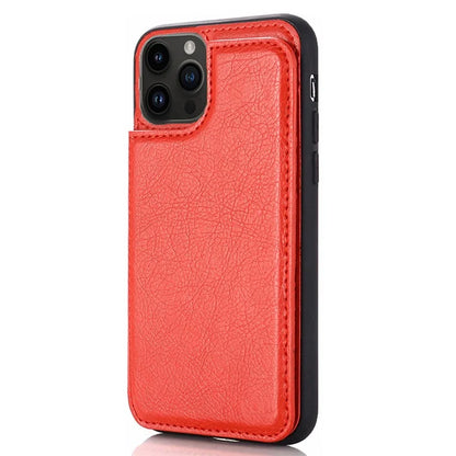 For iPhone 15 Pro Case Card Holder Kickstand PU Leather Coated TPU Phone Cover