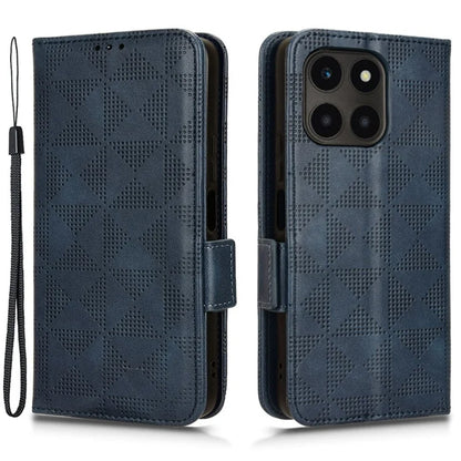 For Honor X6a 4G Case Imprinted Triangle Stand PU Leather Phone Cover