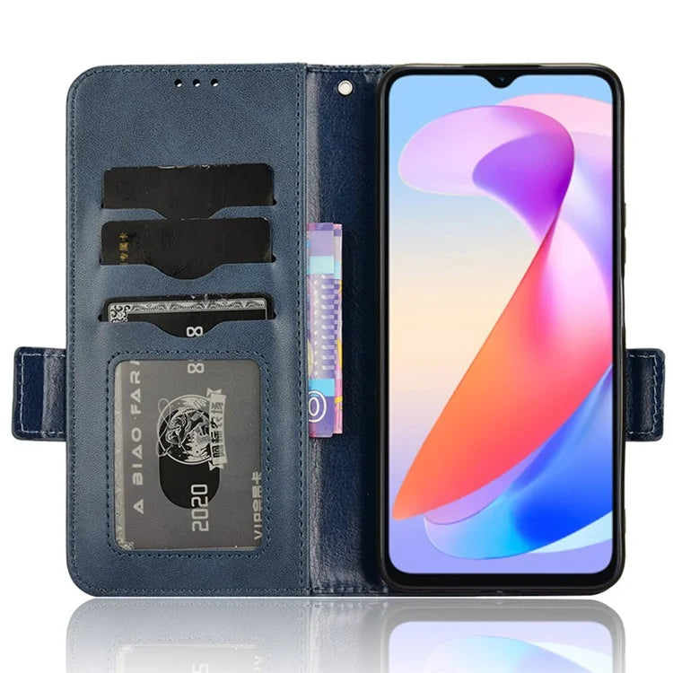 For Honor X6a 4G Case Imprinted Triangle Stand PU Leather Phone Cover